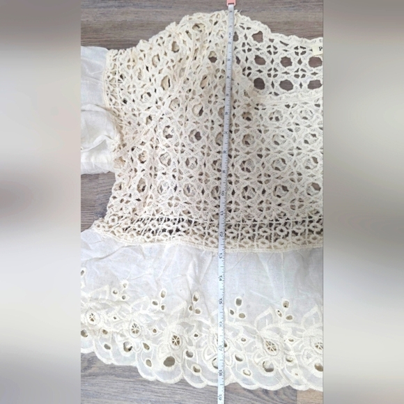 POL Cream Eyelet Oversized 1/2 Sleeve Top One Size - New Without Tag - Picture 6 of 9